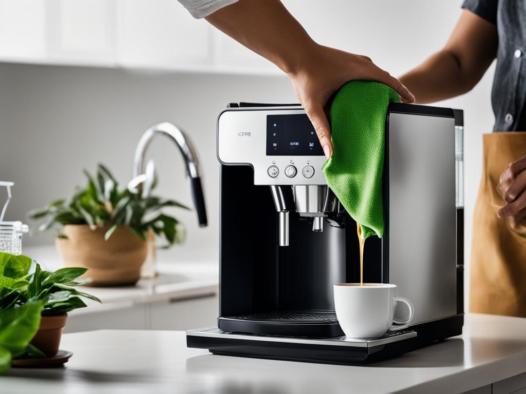Eco-friendly coffee machine cleaning