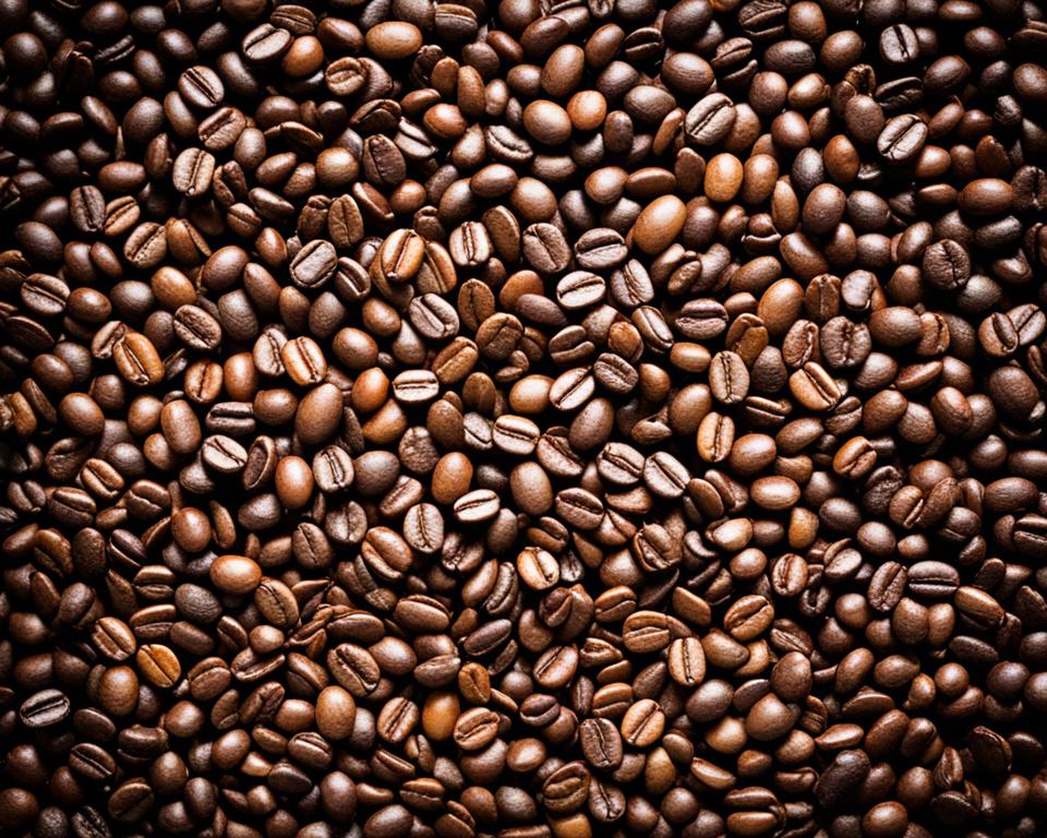 coffee beans spread on a table