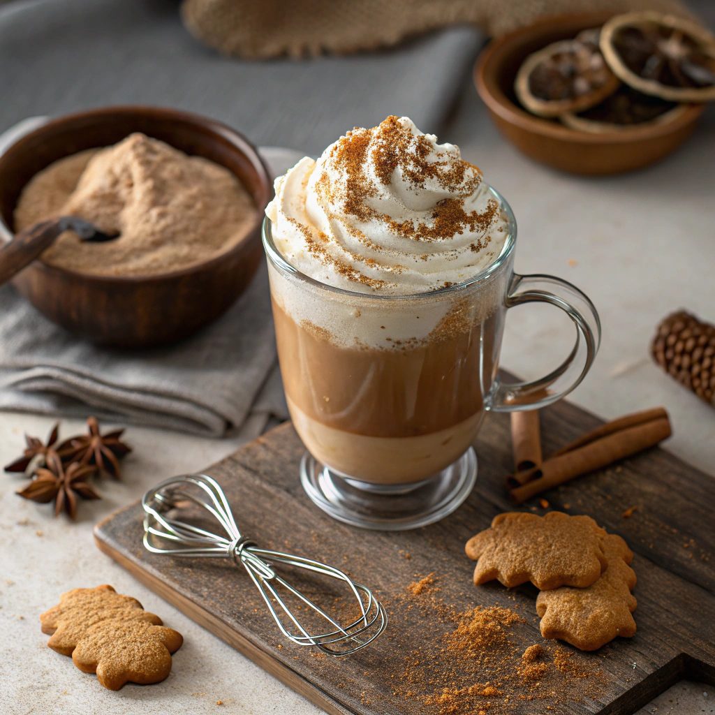 Gingerbread Latte with Spiced Cream