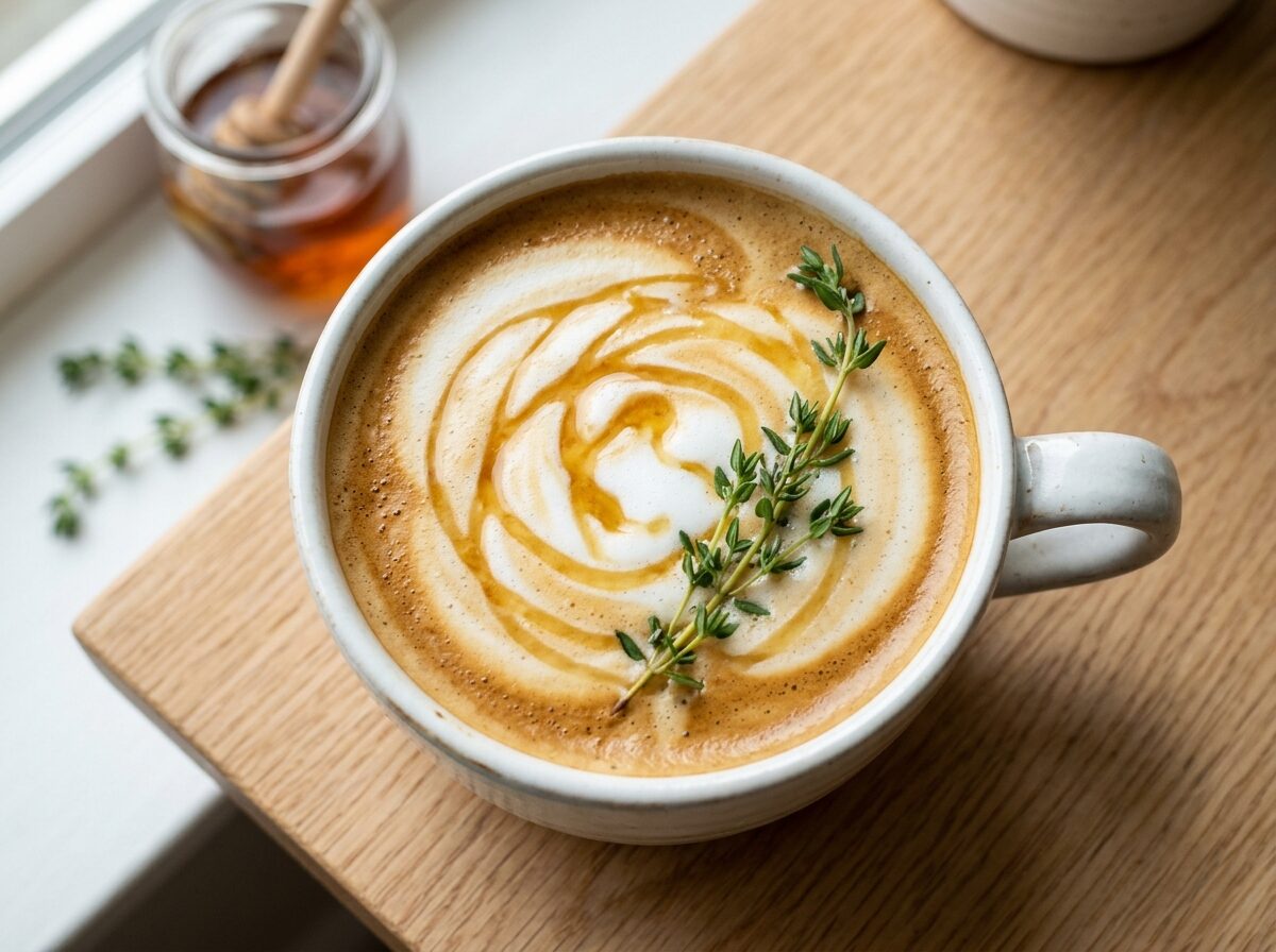 Thyme Honey Latte with Steamed Milk