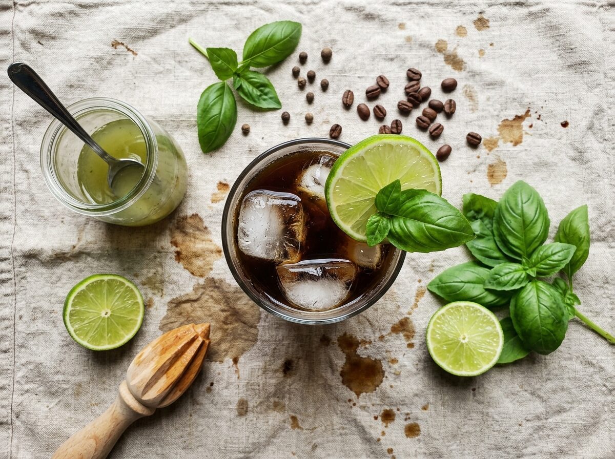 Basil Lime Cold Brew with Fresh Herb Syrup