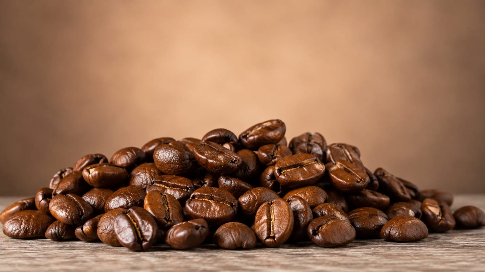 Close-up of medium-roast coffee beans showing texture and color characteristics